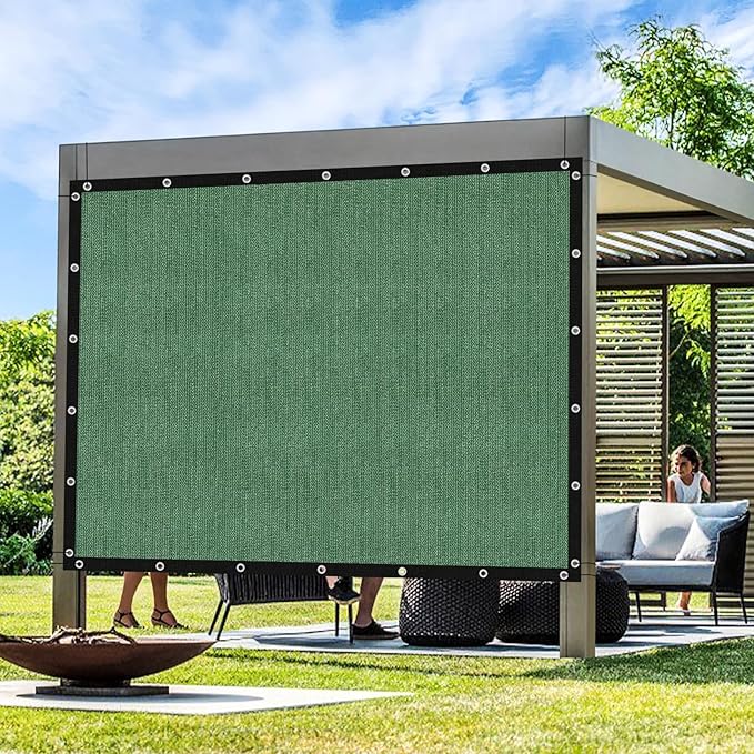 Artpuch Outdoor Pergola Shade Cover 5' X 12' Sun Shade Cloth with Grommets, 90% UV Protection Canopy Patio Privacy Screen (Customized Available) GN107, Green
