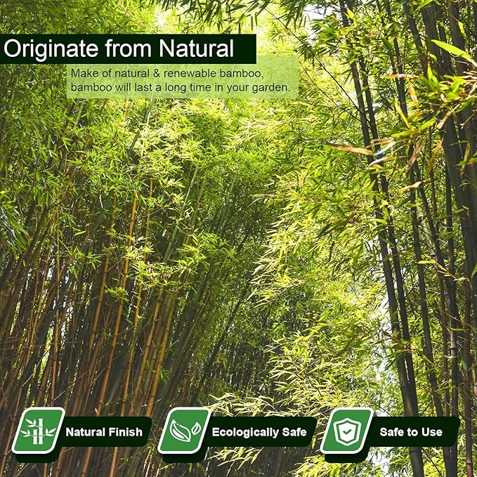 25pcs 7/20" D Thicker Heavy Duty Bamboo Stakes, 3FT Plant Stakes, Natural Garden Stakes for Tomato, Bean, Flowers,Trees Potted and Climbing Plant Support