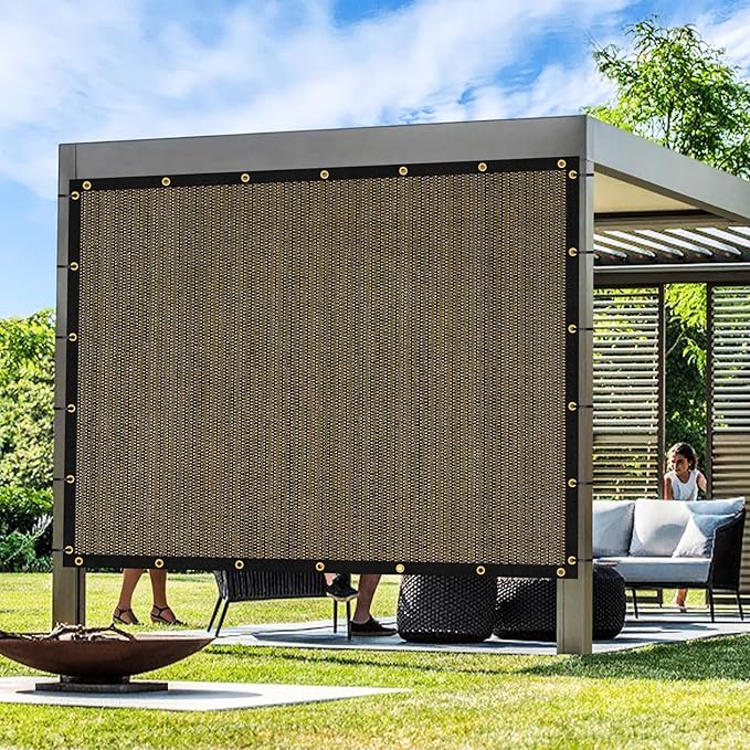 Artpuch Outdoor Pergola Shade Cover 4x5 FT Sun Shade Cloth with Grommets Mocha 90% UV Protection Canopy Patio Privacy Screen (Customized Available)