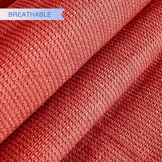 E&K Sunrise 16' x 16' x 16' Sun Shade Sail Triangle Canopy Shade Cover UV Block for Patio Backyard Garden Outdoor (Red)