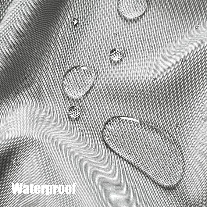 BONZER Waterproof Indoor/Outdoor Curtains for Patio Thick Privacy Grommet Curtains for Bedroom, Living Room, Porch, Pergola, Cabana, 1 Panel, 54W x 108L inch, Silver