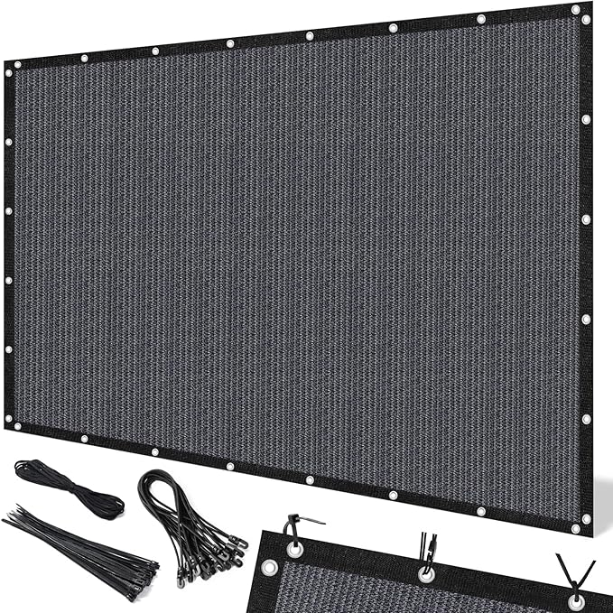 Artpuch 90% Sun Shade Cloth, 8 x 20 FT Pergola Shade Cover Canopy with Grommets, Sun Screen Fabric Tarp for Patio, Outdoor, Garden, Backyard, Dark Grey