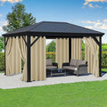 Outdoor Curtains for Patio Waterproof - 8 Panels Privacy Weatherproof Outside Curtains with Grommets for Pergola, Gazebo, Porch, Cabana, Balcony, 54 x 95 Inch, Cream