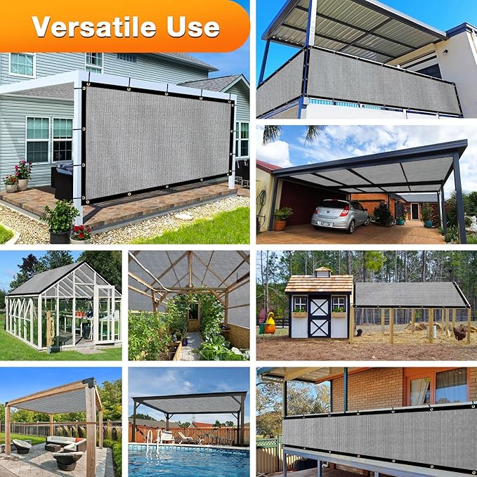 Artpuch Outdoor Pergola Shade Cover 4x23 FT Sun Shade Cloth with Grommets Light Grey 90% UV Protection Canopy Patio Privacy Screen (Customized Available)