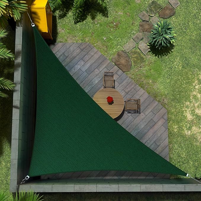 Amgo Custom Size 16' x 17' x 23.3' Green Right Triangle Sun Shade Sail Order to Make Canopy Awning UPF50+ AGSLT, 95% UV Blockage, Water & Air Permeable, 200GSM Commercial Standard (We Customize)