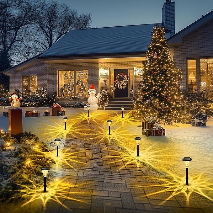 GIGALUMI 10 Pack Solar Lights Outdoor Waterproof, Outdoor Solar Lights for Yard, Solar Garden Lights, Yard Decorations Outdoor for Pathway, Patio, Garden, Driveway, Lawn, and Landscape(Warm White)