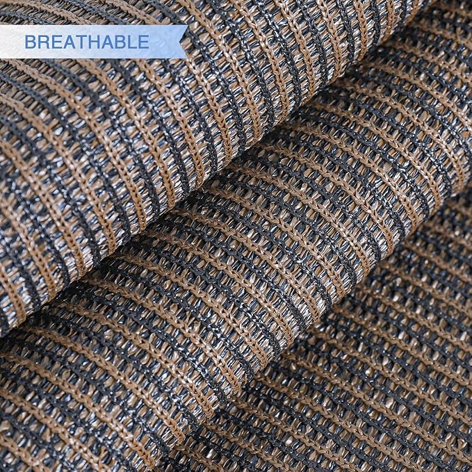 E&K Sunrise 17' x 17' x 17' Sun Shade Sail Triangle Canopy Shade Cover UV Block for Patio Backyard Garden Outdoor (Brown)