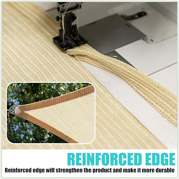 Amgo Custom Size 6' x 8' x 10' Green Right Triangle Sun Shade Sail UPF50+ AGTAPRT12, Order to Make Canopy Awning, 95% UV Blockage, Water & Air Permeable, Commercial Standard (We Customize)