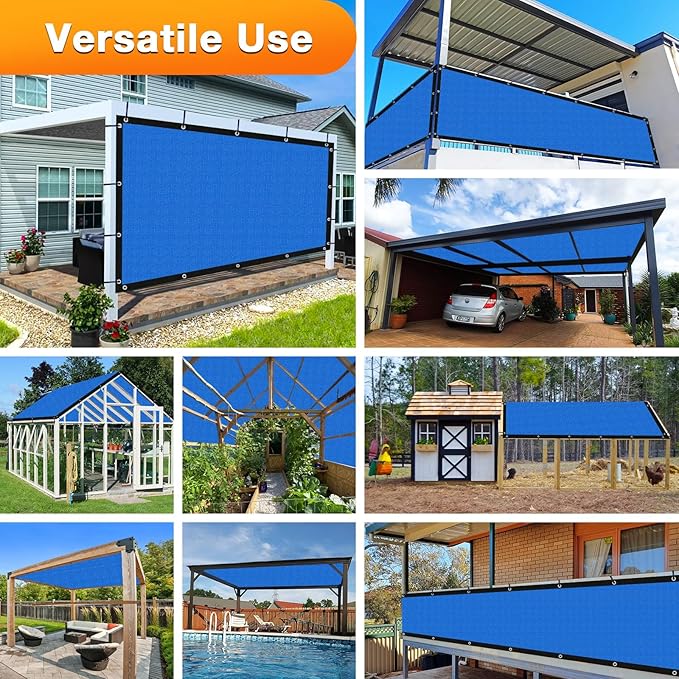 Artpuch Outdoor Pergola Shade Cover 4' X 20' Sun Shade Cloth with Grommets, 90% UV Protection Canopy Patio Privacy Screen (Customized Available) GN107, Blue