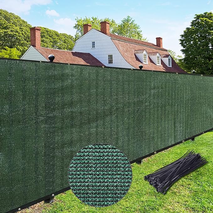 UPGRADE Privacy Fence Screen 5'x19' Dark Green Outdoor 90% Visibility Blockage 170 GSM Mesh Shade Cover Panels for Backyard,Balcony,Home Decoration with Zip Ties,Customized Avaliable