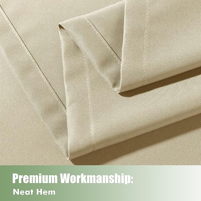 HolidayIdeas Extra Wide Outdoor Curtains for Patio Waterproof, 6 Panels - 110x84 Inches - Weatherproof Privacy Outsides Curtains for Backyard Porch Gazebo, Sunlight & UV Blocking (Cream, Grommet Top)