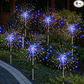 btfarm 6 Pack Solar Garden Lights Outdoor, 8 Modes Firework Lights Solar Powered, Waterproof Twinkle Fairy Light Outside for Yard Patio Pathway Pool Christmas Party Decorative, Multicolor