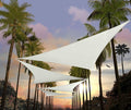 Amgo 18' x 18' x 18' White Triangle Sun Shade Sail Outdoor Canopy Awning UPF50+ AGTAPRT12, 95% UV Blockage, Water & Air Permeable, Commercial Standard Heavy Duty (We Make Custom Size)