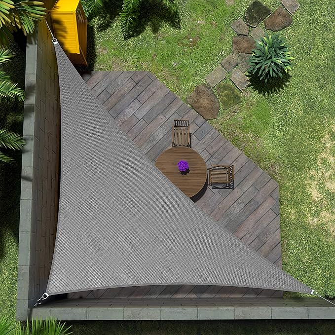 Amgo Custom Size 11' x 13' x 17' Gray Right Triangle Sun Shade Sail UPF50+ AGTAPRT12, Order to Make Canopy Awning, 95% UV Blockage, Water & Air Permeable, Commercial Standard (We Customize)
