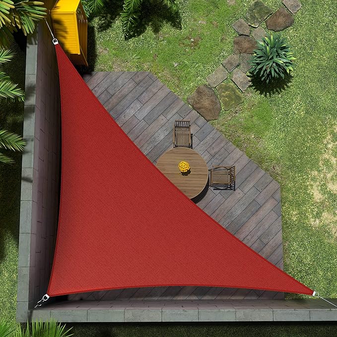 Amgo Custom Size 13' x 23' x 26.4' Red Right Triangle Sun Shade Sail UPF50+ AGTAPRT12, Order to Make Canopy Awning, 95% UV Blockage, Water & Air Permeable, Commercial Standard (We Customize)