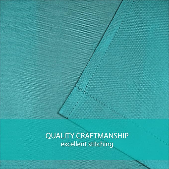 Exclusive Home Cabana Solid Indoor/Outdoor Light Filtering Hook-and-Loop Tab Top Curtain Panel Pair, 54"x120", Teal