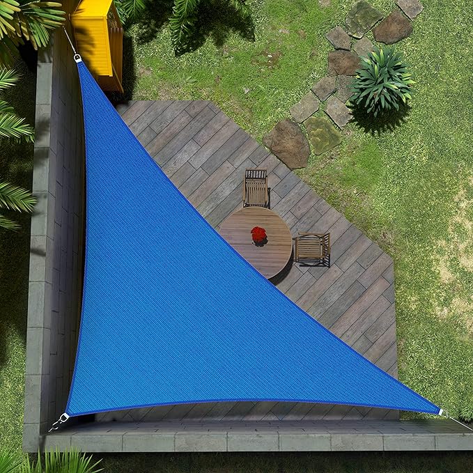 Amgo Custom Size 16' x 24' x 28.8' Blue Right Triangle Sun Shade Sail UPF50+ AGTAPRT12, Order to Make Canopy Awning, 95% UV Blockage, Water & Air Permeable, Commercial Standard (We Customize)